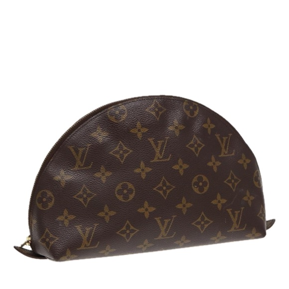 LOUIS VUITTON Monogram Trousse Demi Ronde Cosmetic Pouch M47520 LV Auth 87547 - Picture 1 of 16
